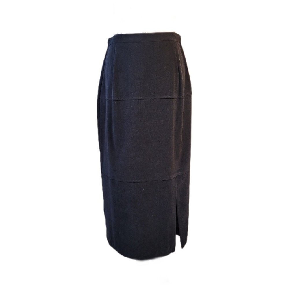 Vintage Maxi Skirt Black Size 12 Cottagecore Long 90s Stretch Made In USA